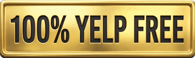 100% Yelp Free badge
